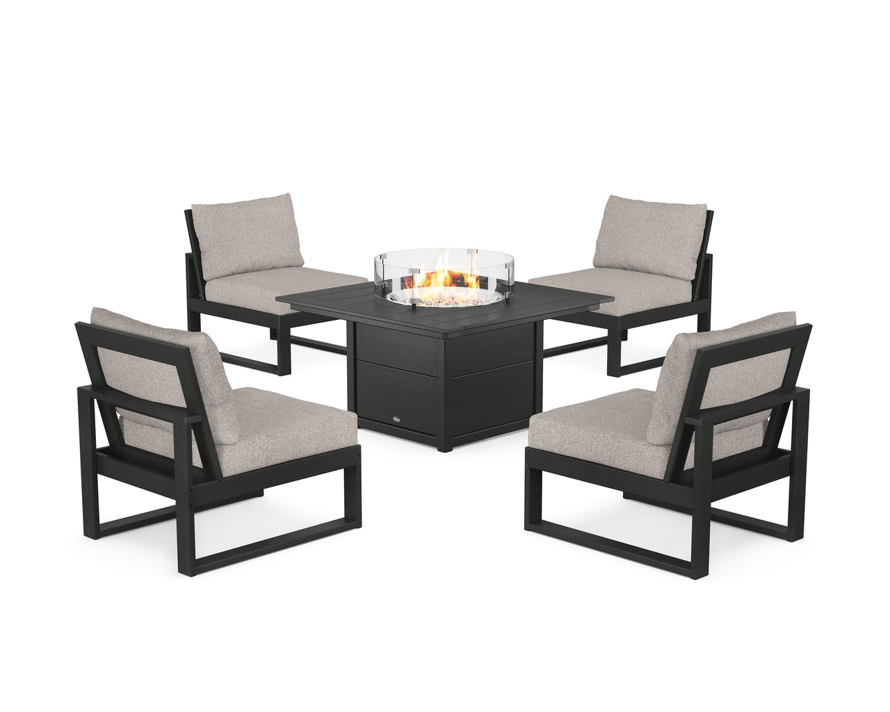 Trex Eastport Modular 5-Piece Deep Seating Set with Square Fire Pit Table