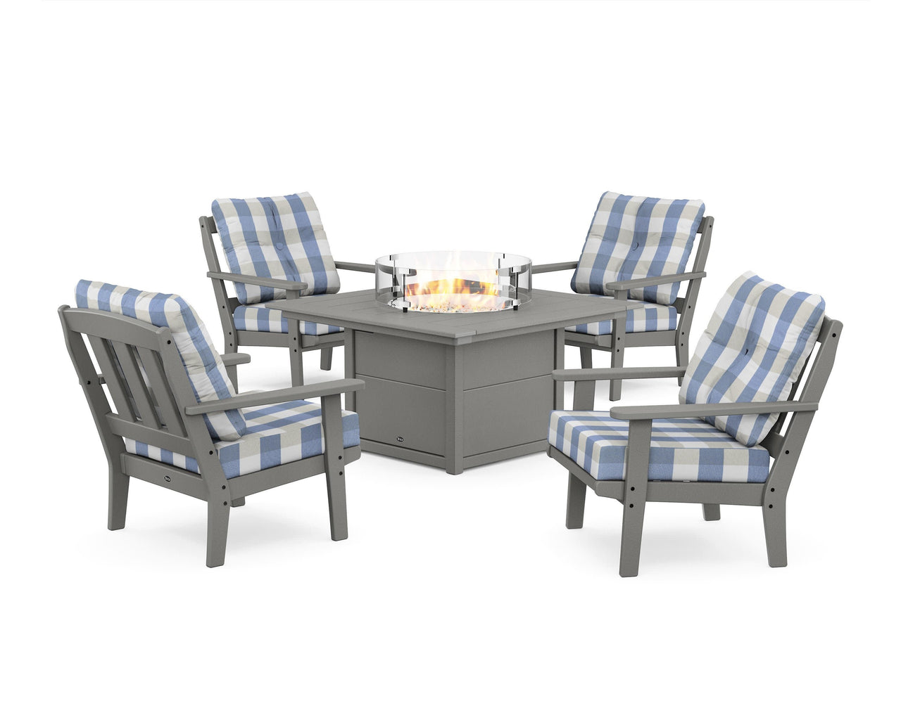 Trex Cape Cod 5-Piece Deep Seating Set with Fire Pit Table
