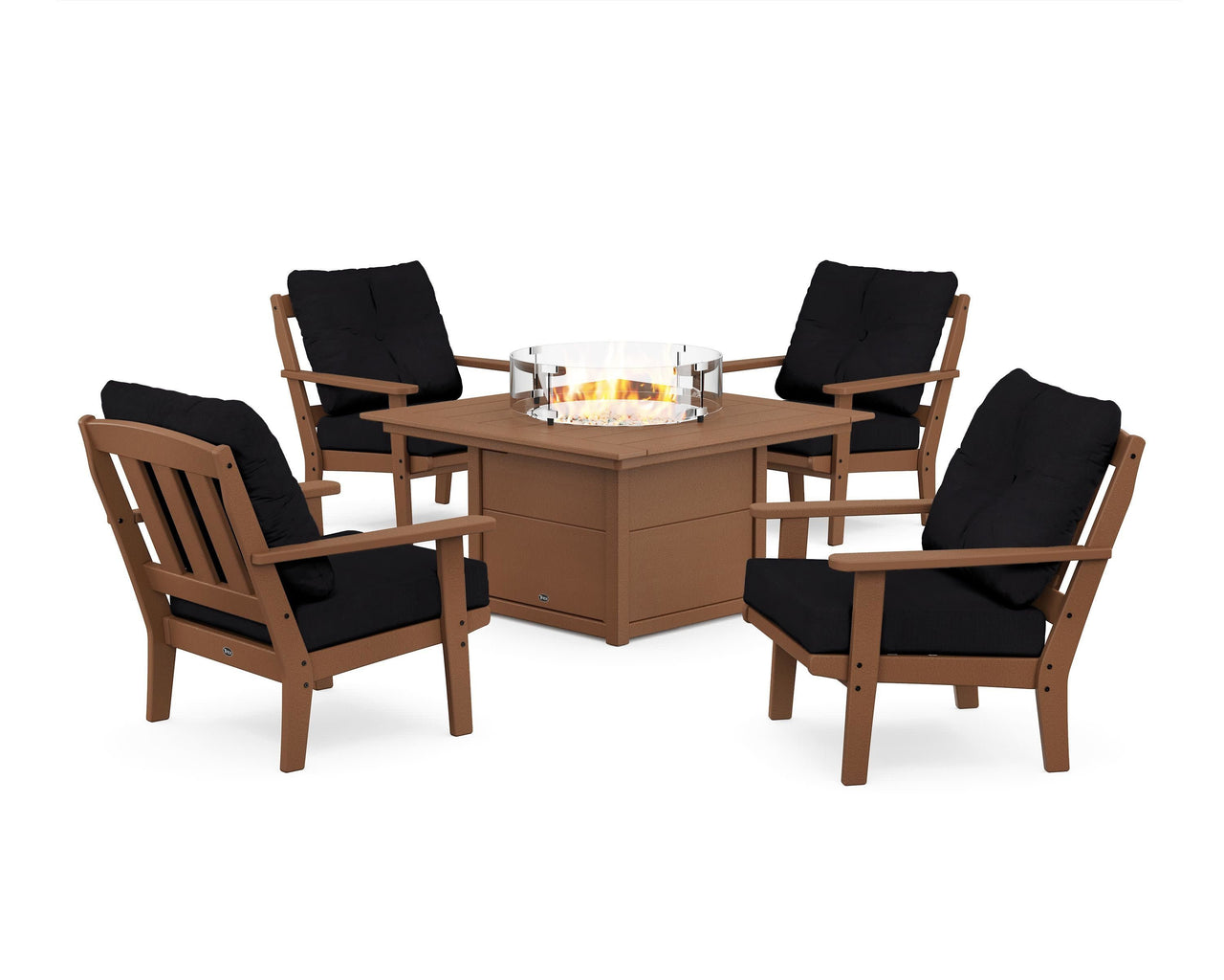 Trex Cape Cod 5-Piece Deep Seating Set with Fire Pit Table
