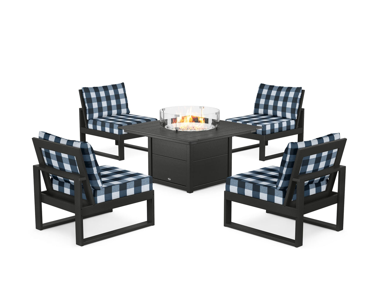Trex Eastport Modular 5-Piece Deep Seating Set with Square Fire Pit Table