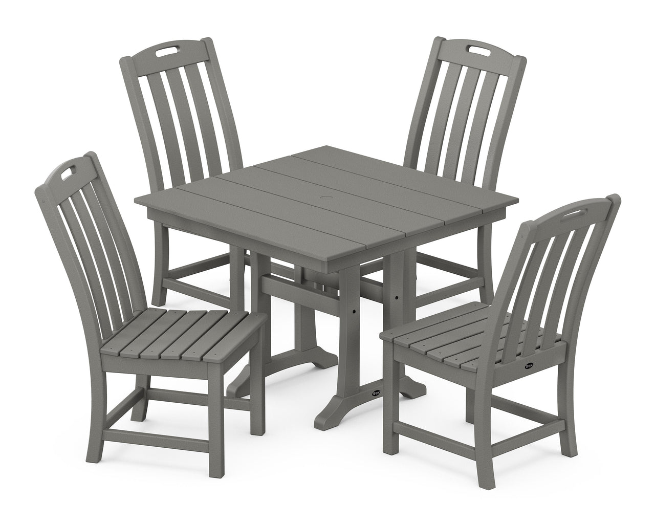 Trex Yacht Club 5-Piece Farmhouse Trestle Side Chair Dining Set