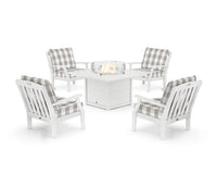 Thumbnail for Trex Yacht Club 5-Piece Deep Seating Set with Square Fire Pit Table