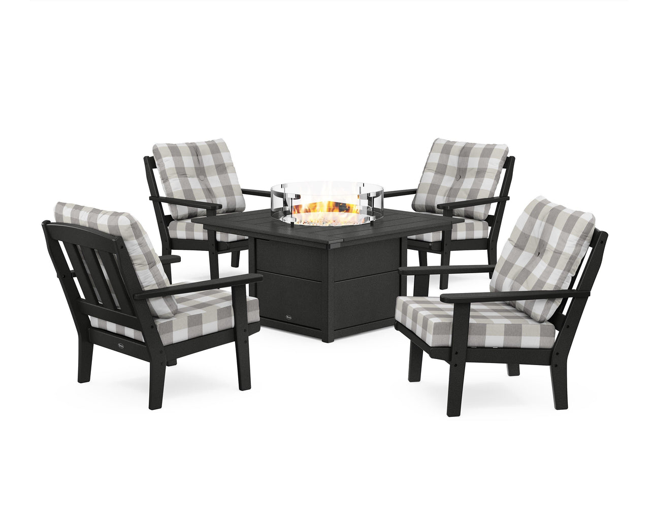 Trex Cape Cod 5-Piece Deep Seating Set with Fire Pit Table