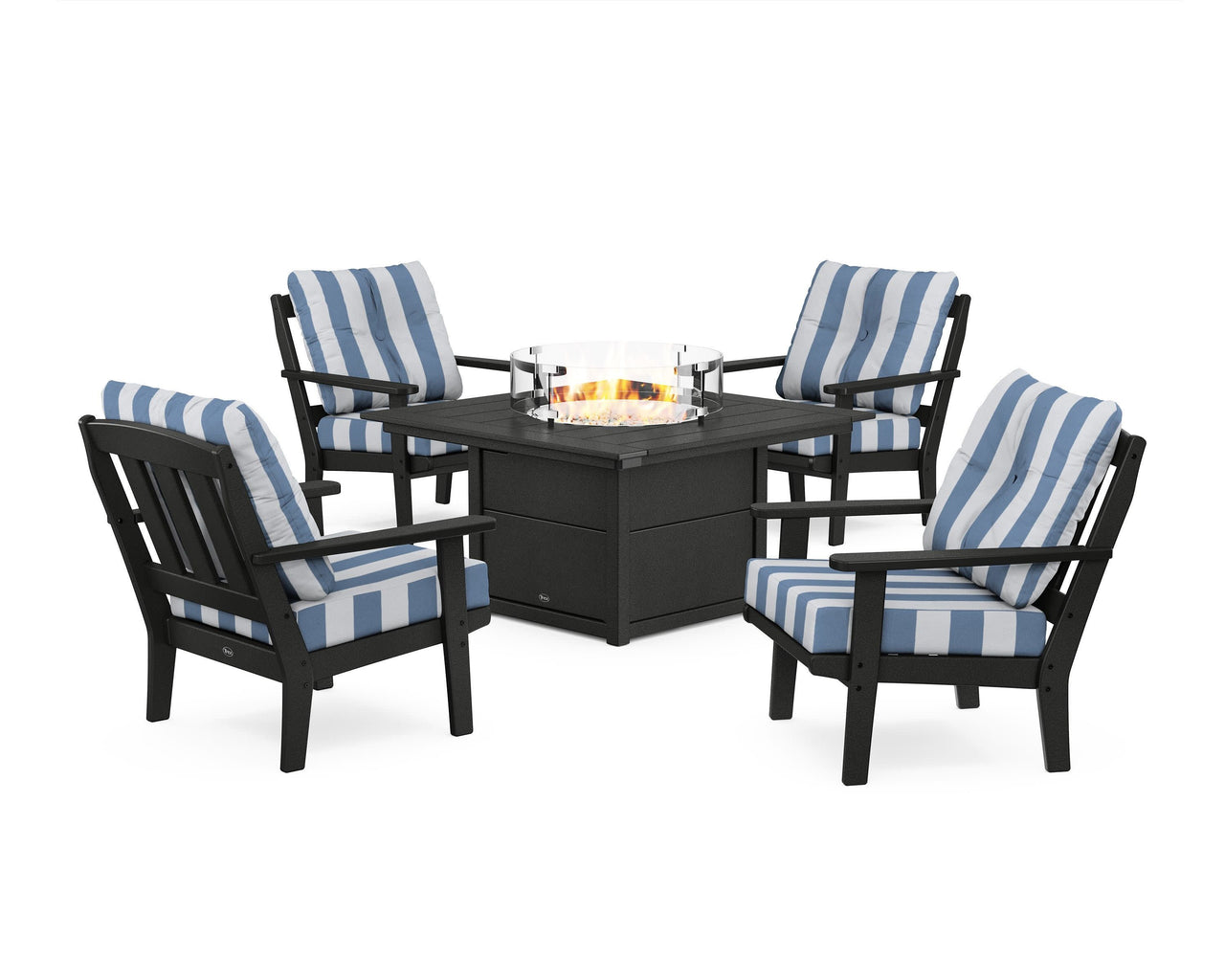 Trex Cape Cod 5-Piece Deep Seating Set with Fire Pit Table