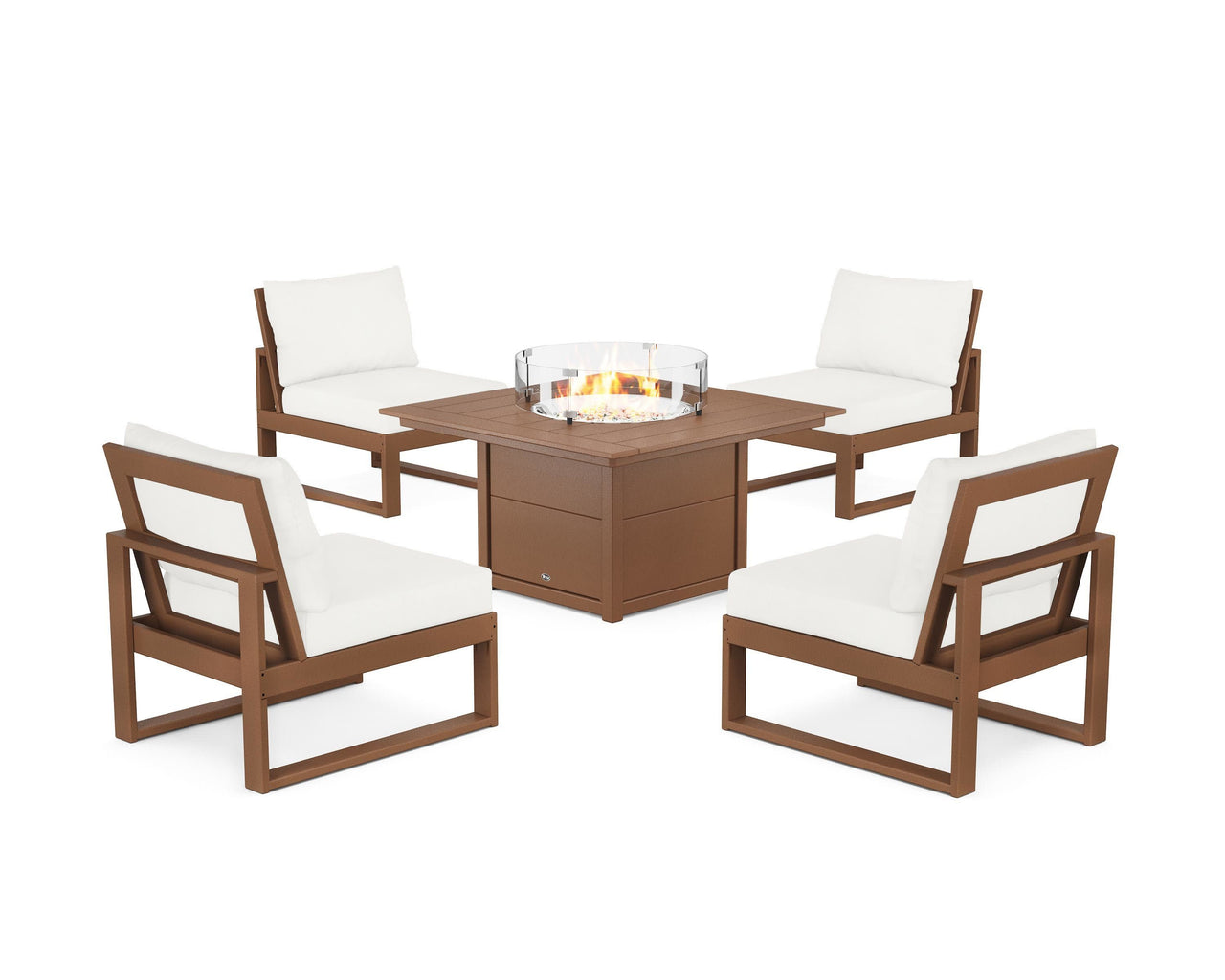 Trex Eastport Modular 5-Piece Deep Seating Set with Square Fire Pit Table