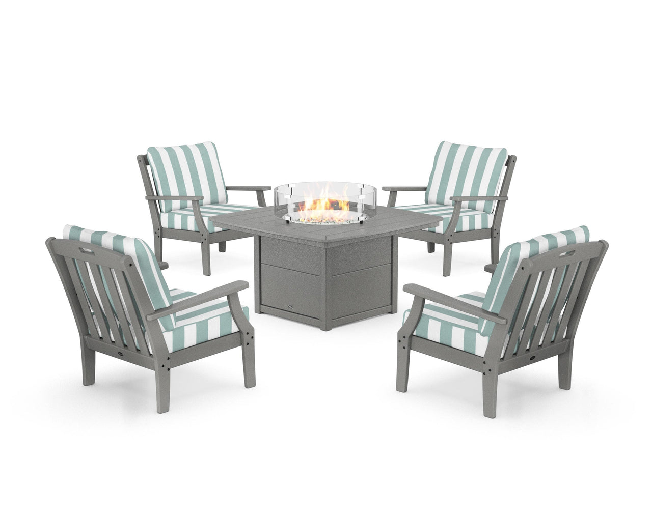 Trex Yacht Club 5-Piece Deep Seating Set with Fire Pit Table