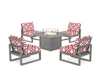 Thumbnail for Trex Eastport Modular 5-Piece Deep Seating Set with Square Fire Pit Table