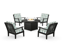 Thumbnail for Trex Yacht Club 5-Piece Deep Seating Set with Round Fire Pit Table