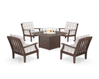Thumbnail for Trex Yacht Club 5-Piece Deep Seating Set with Square Fire Pit Table