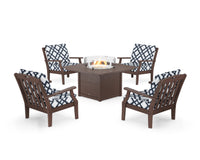 Thumbnail for Trex Yacht Club 5-Piece Deep Seating Set with Square Fire Pit Table