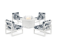 Thumbnail for Trex Eastport Modular 5-Piece Deep Seating Set with Round Fire Pit Table