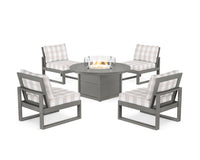 Thumbnail for Trex Eastport Modular 5-Piece Deep Seating Set with Round Fire Pit Table
