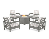 Thumbnail for Trex Rockport 5-Piece Deep Seating Set with Yacht Club Fire Pit Table