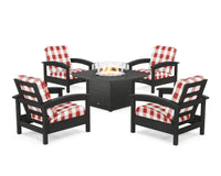 Thumbnail for Trex Rockport 5-Piece Deep Seating Set with Yacht Club Fire Pit Table