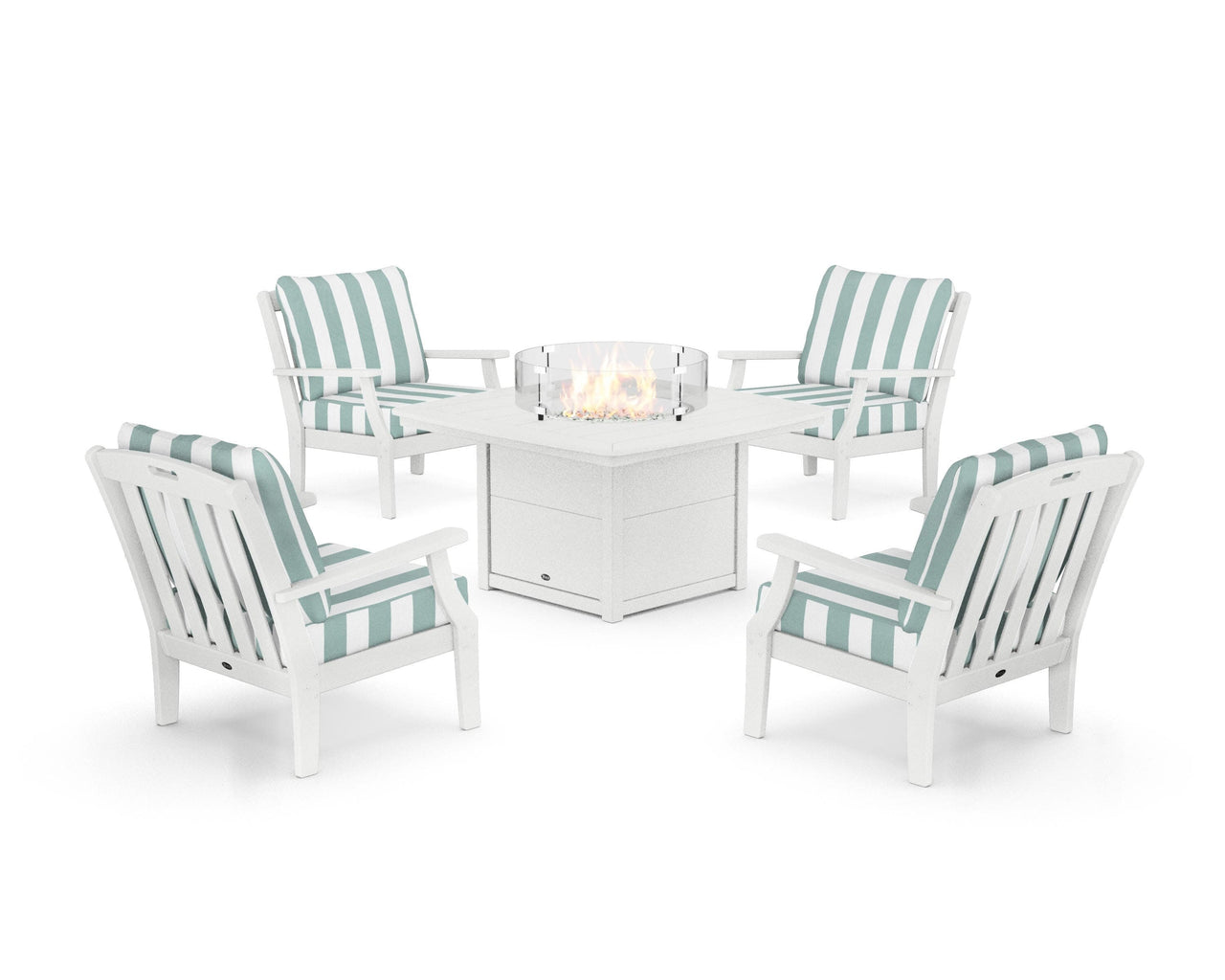 Trex Yacht Club 5-Piece Deep Seating Set with Fire Pit Table