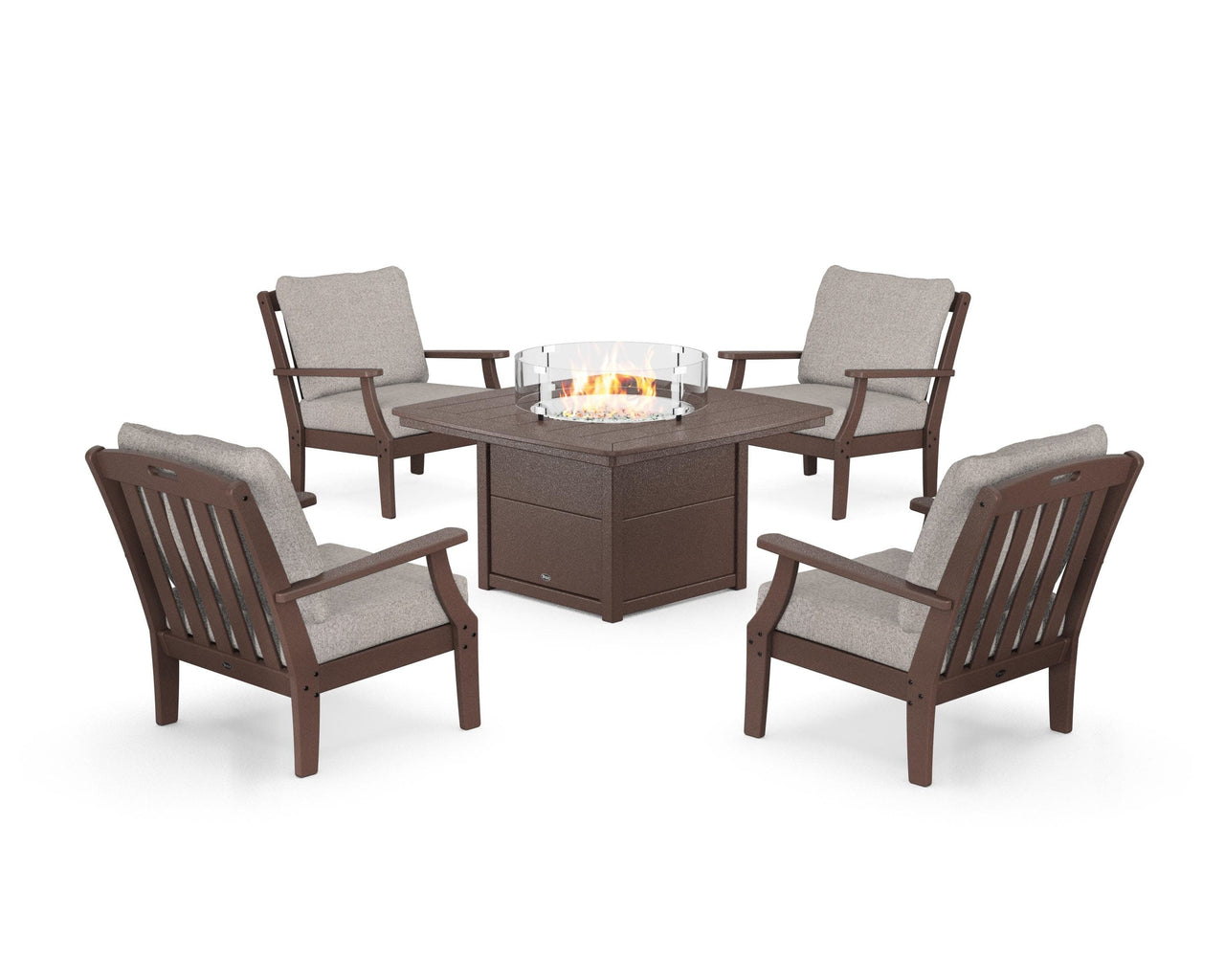 Trex Yacht Club 5-Piece Deep Seating Set with Fire Pit Table
