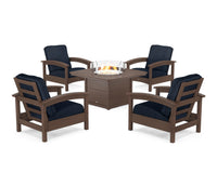 Thumbnail for Trex Rockport 5-Piece Deep Seating Set with Yacht Club Fire Pit Table