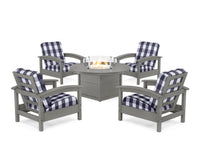 Thumbnail for Trex Rockport 5-Piece Deep Seating Set with Round Fire Pit Table