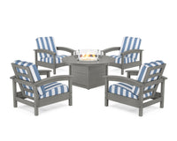 Thumbnail for Trex Rockport 5-Piece Deep Seating Set with Round Fire Pit Table