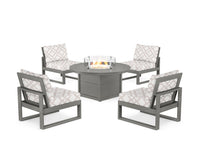 Thumbnail for Trex Eastport Modular 5-Piece Deep Seating Set with Round Fire Pit Table