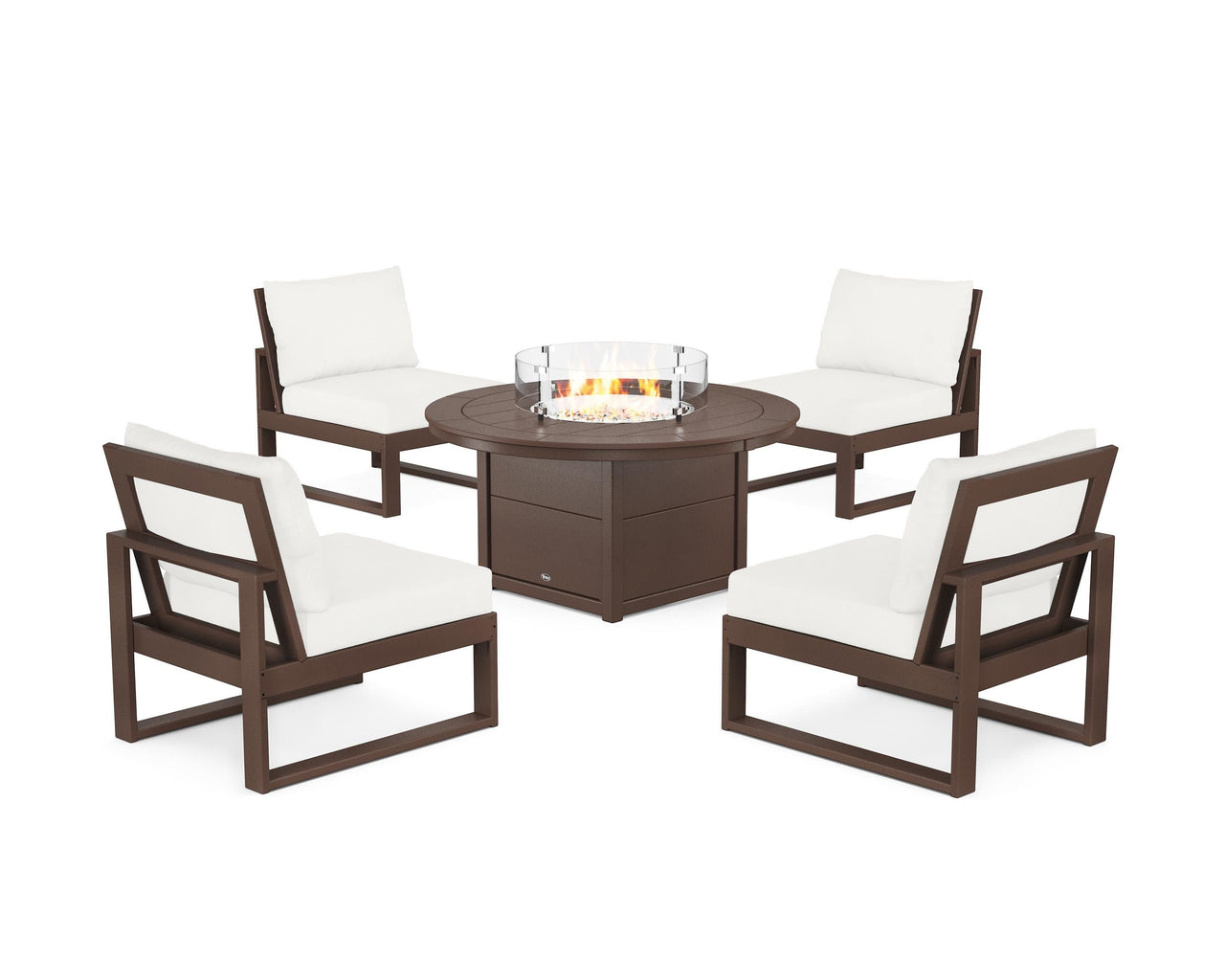 Trex Eastport Modular 5-Piece Deep Seating Set with Round Fire Pit Table