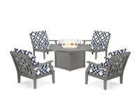 Thumbnail for Trex Yacht Club 5-Piece Deep Seating Set with Round Fire Pit Table