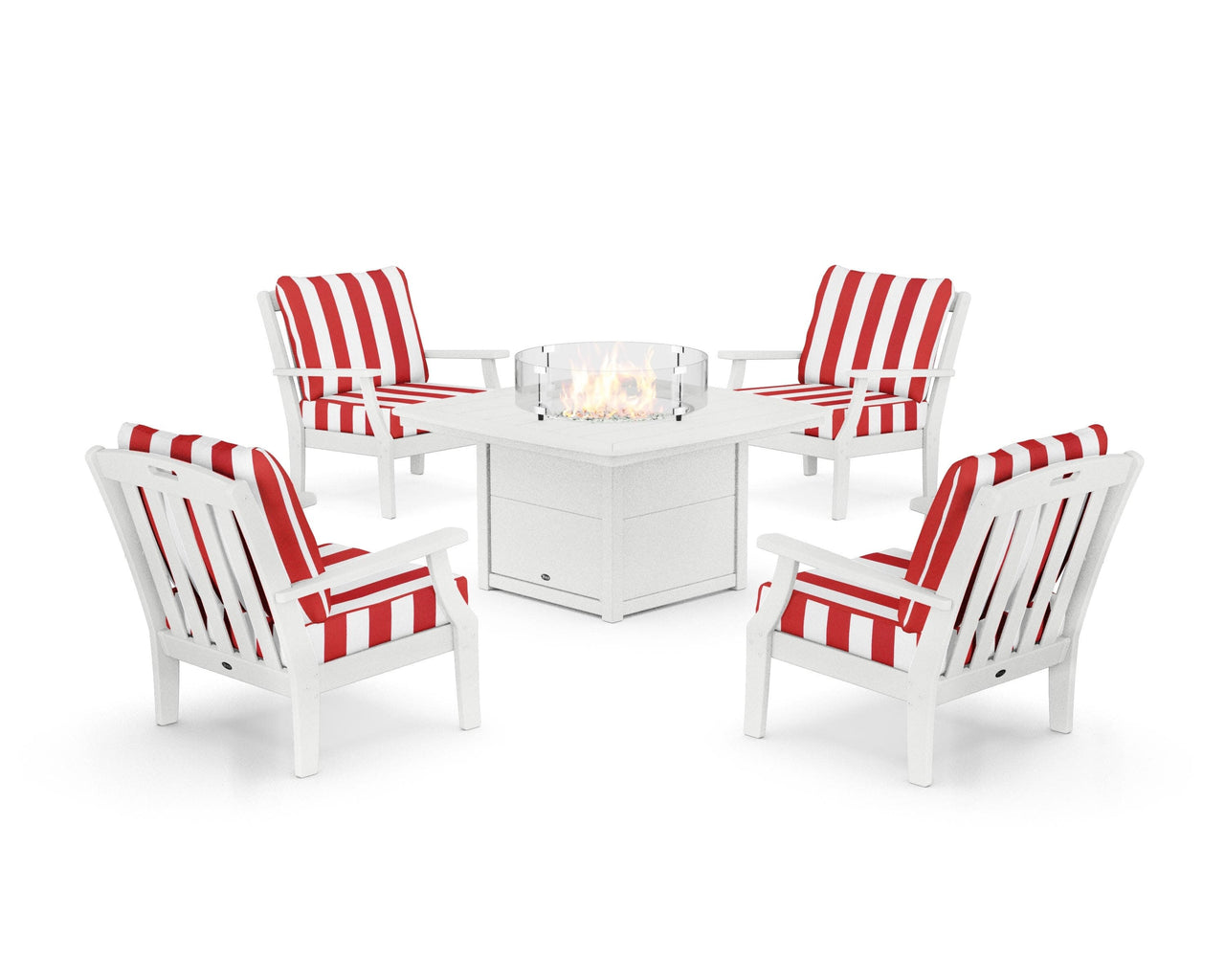 Trex Yacht Club 5-Piece Deep Seating Set with Fire Pit Table