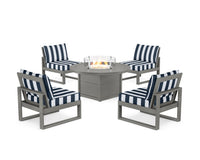 Thumbnail for Trex Eastport Modular 5-Piece Deep Seating Set with Round Fire Pit Table