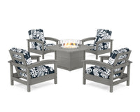 Thumbnail for Trex Rockport 5-Piece Deep Seating Set with Yacht Club Fire Pit Table