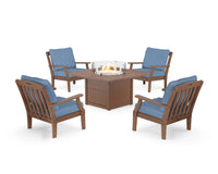 Thumbnail for Trex Yacht Club 5-Piece Deep Seating Set with Square Fire Pit Table