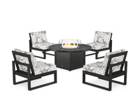 Thumbnail for Trex Eastport Modular 5-Piece Deep Seating Set with Round Fire Pit Table