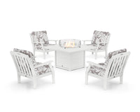 Thumbnail for Trex Yacht Club 5-Piece Deep Seating Set with Square Fire Pit Table