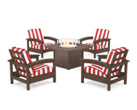 Thumbnail for Trex Rockport 5-Piece Deep Seating Set with Yacht Club Fire Pit Table