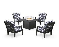Thumbnail for Trex Yacht Club 5-Piece Deep Seating Set with Square Fire Pit Table