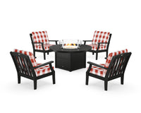 Thumbnail for Trex Yacht Club 5-Piece Deep Seating Set with Round Fire Pit Table
