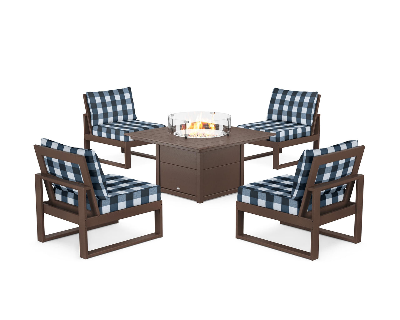 Trex Eastport Modular 5-Piece Deep Seating Set with Square Fire Pit Table