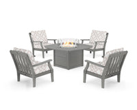 Thumbnail for Trex Yacht Club 5-Piece Deep Seating Set with Fire Pit Table