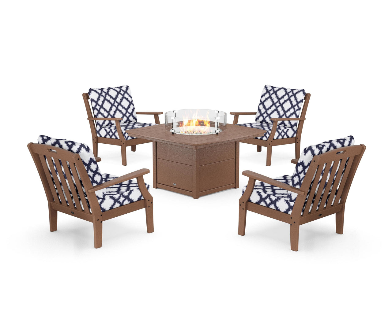 Trex Yacht Club 5-Piece Deep Seating Set with Fire Pit Table