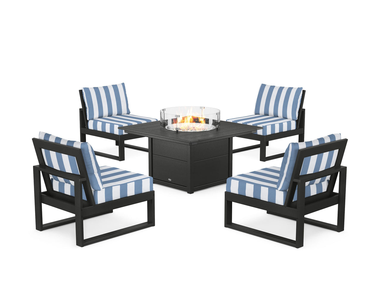 Trex Eastport Modular 5-Piece Deep Seating Set with Square Fire Pit Table