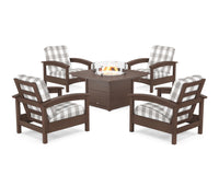 Thumbnail for Trex Rockport 5-Piece Deep Seating Set with Square Fire Pit Table