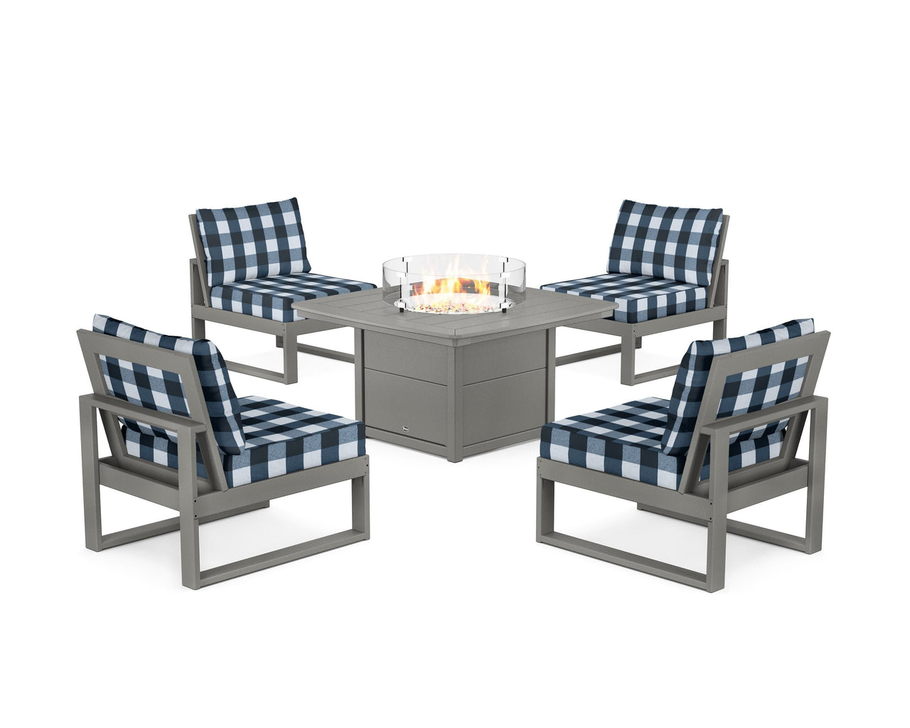 Trex Eastport Modular 5-Piece Deep Seating Set with Yacht Club Fire Pit Table
