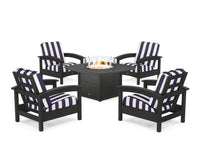 Thumbnail for Trex Rockport 5-Piece Deep Seating Set with Yacht Club Fire Pit Table
