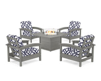 Thumbnail for Trex Rockport 5-Piece Deep Seating Set with Square Fire Pit Table