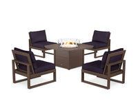 Thumbnail for Trex Eastport Modular 5-Piece Deep Seating Set with Yacht Club Fire Pit Table