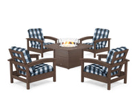 Thumbnail for Trex Rockport 5-Piece Deep Seating Set with Yacht Club Fire Pit Table