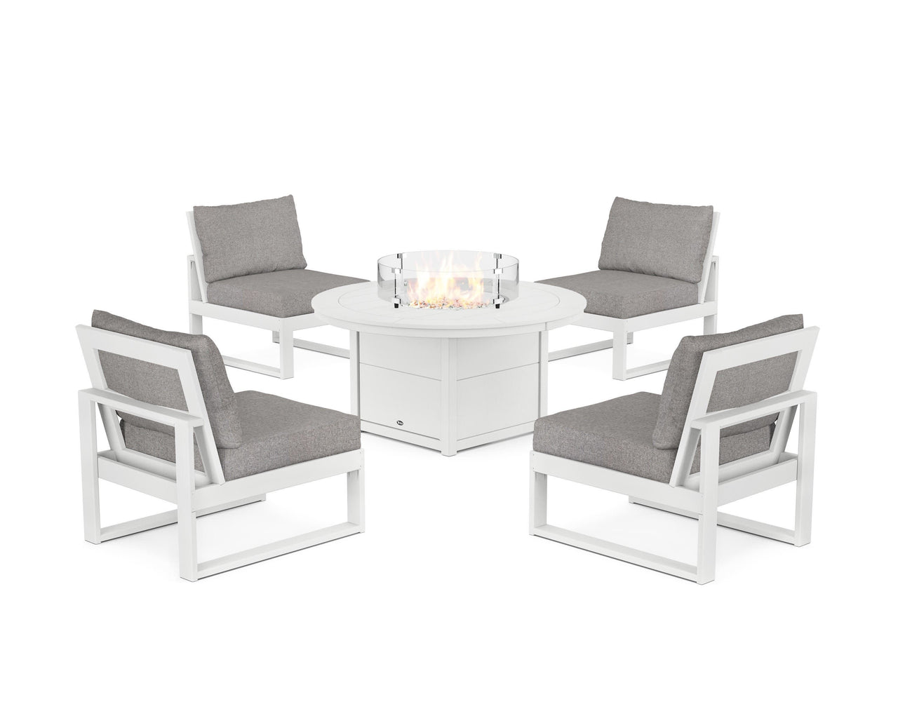 Trex Eastport Modular 5-Piece Deep Seating Set with Round Fire Pit Table