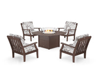 Thumbnail for Trex Yacht Club 5-Piece Deep Seating Set with Fire Pit Table