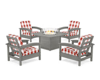 Thumbnail for Trex Rockport 5-Piece Deep Seating Set with Yacht Club Fire Pit Table