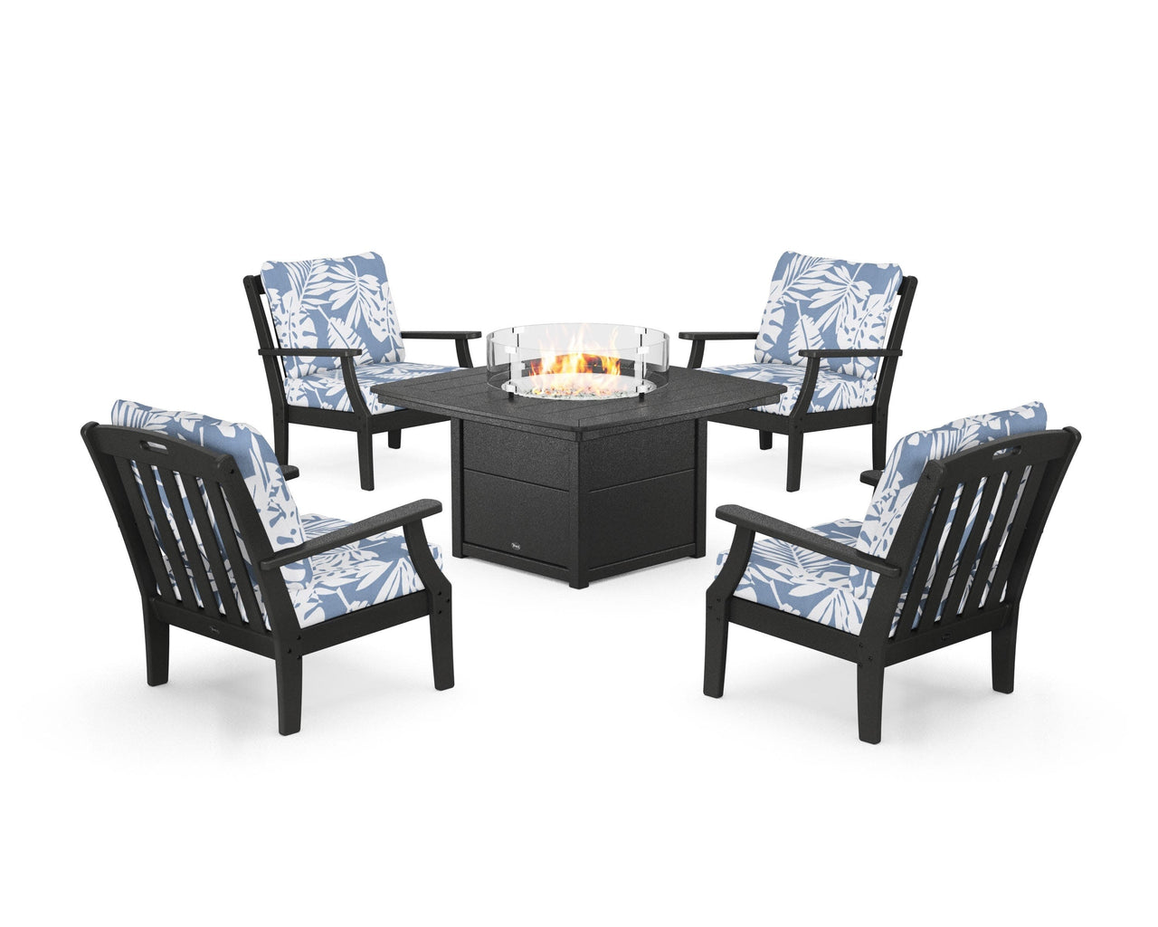Trex Yacht Club 5-Piece Deep Seating Set with Fire Pit Table