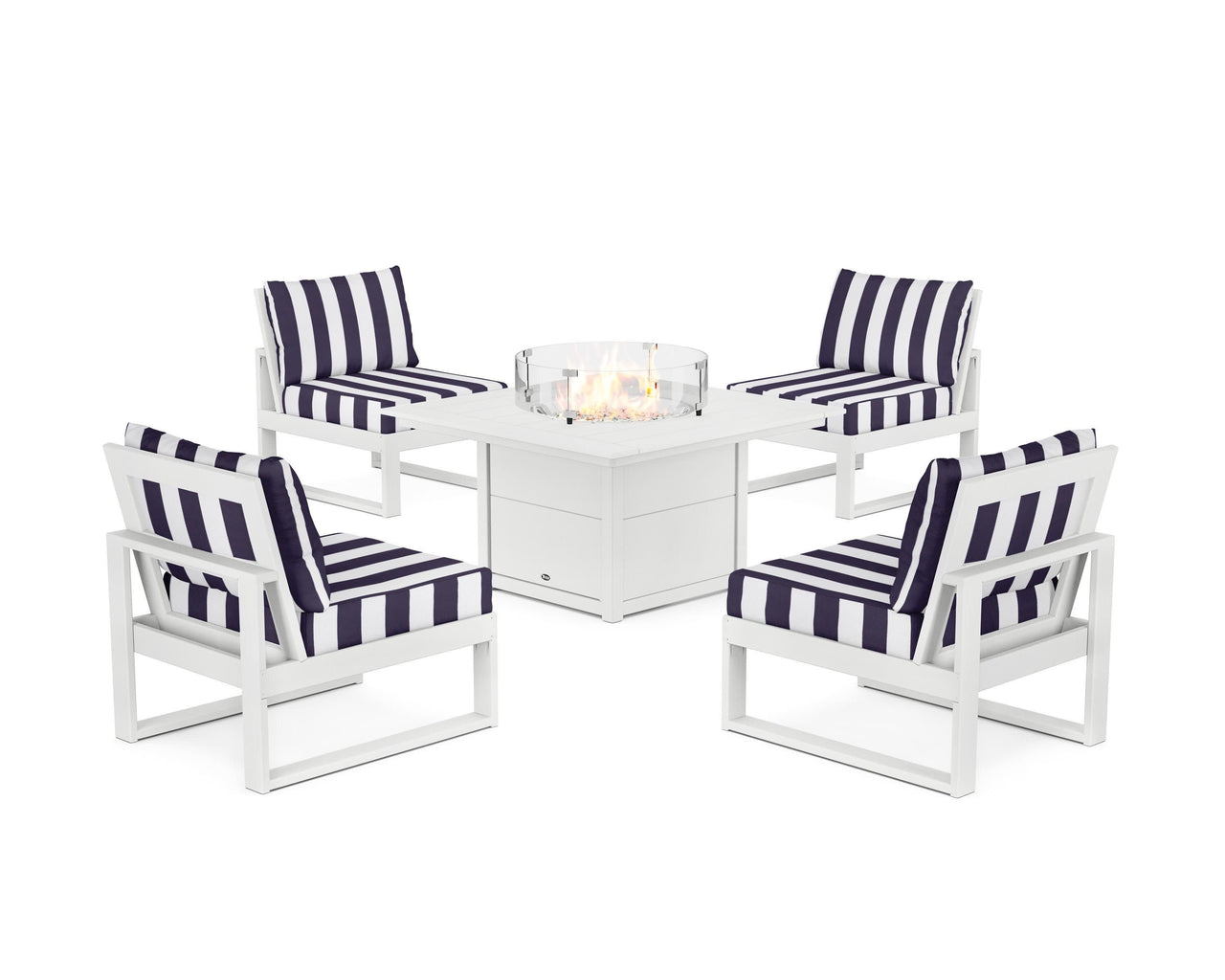 Trex Eastport Modular 5-Piece Deep Seating Set with Square Fire Pit Table